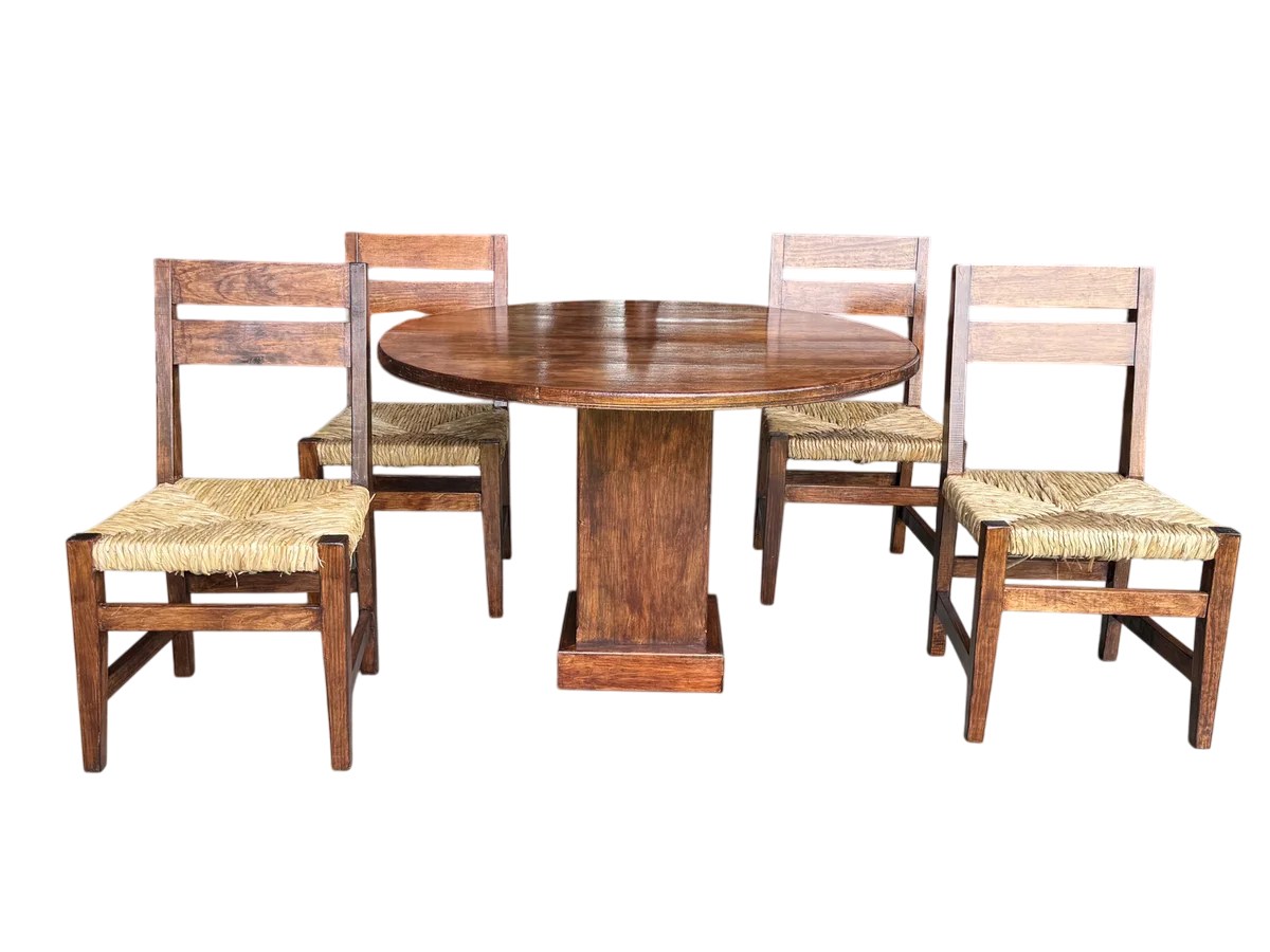 Comedor De 4 Sillas En Madera Sustentable Estilo Minimalista