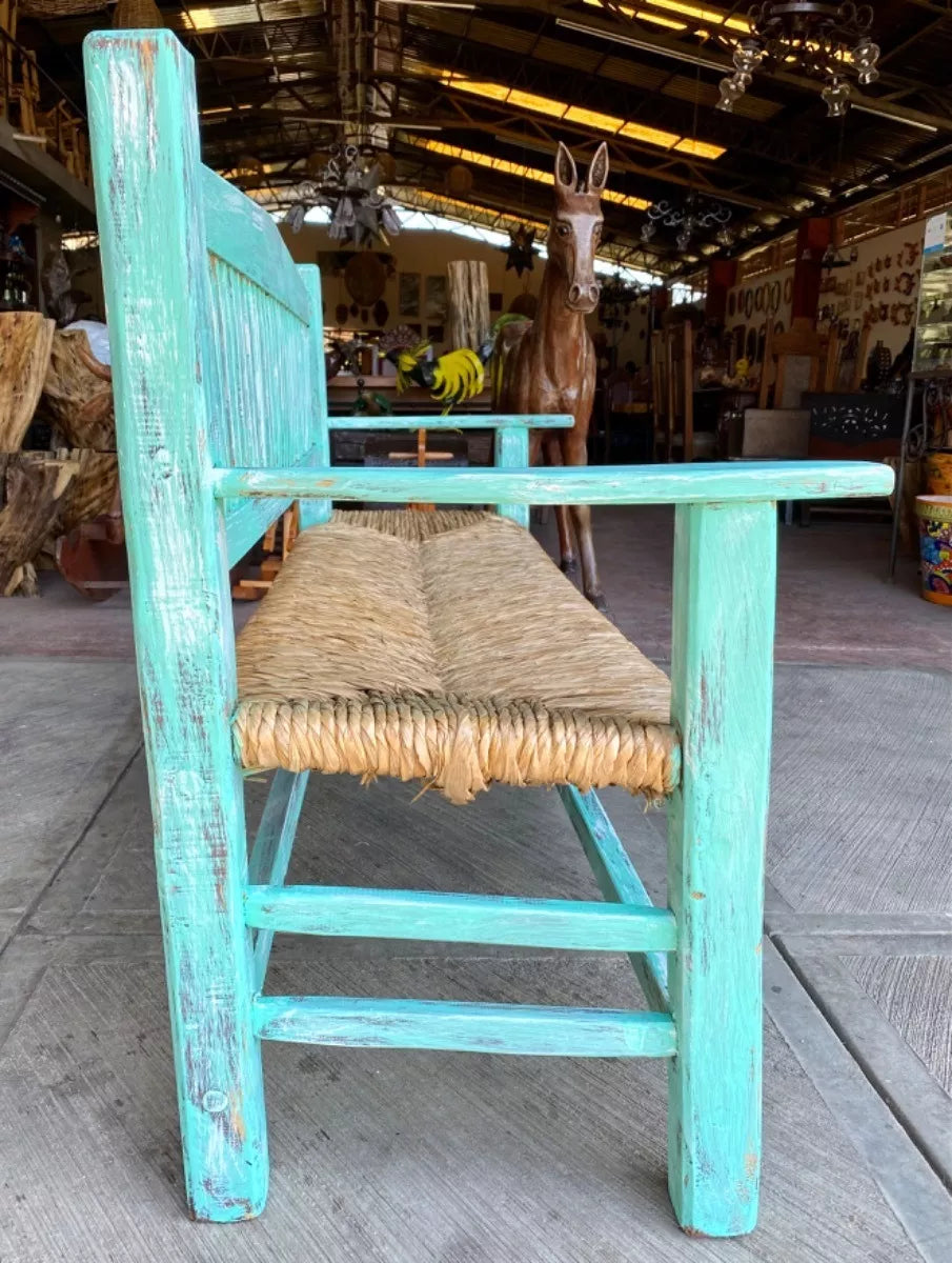 Sustainable Handmade Bench for 3 People, Antique Vintage