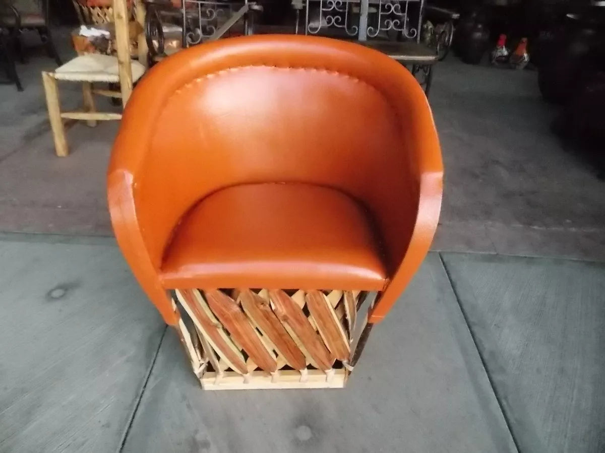 Equipal Estilo Antiguo Tradicional Artesanal Madera Y Piel