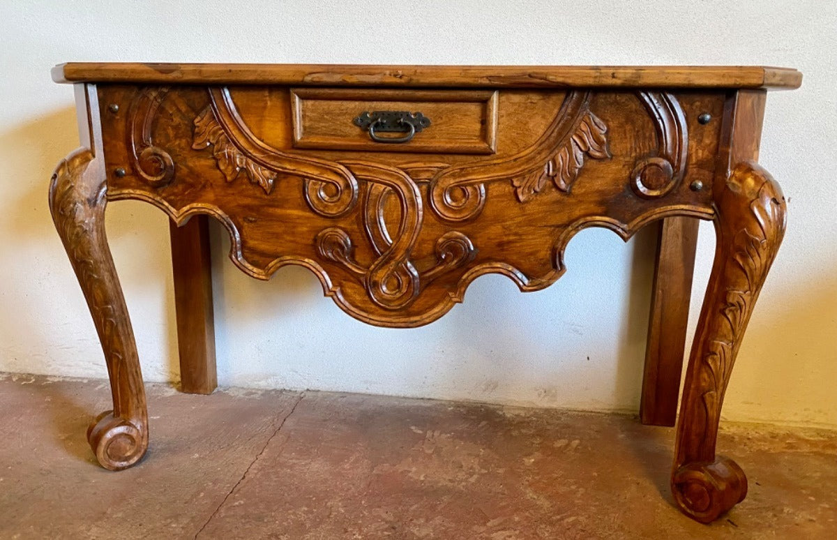 Mesquite Wood Carved Credenza in Ancient Conquest Style