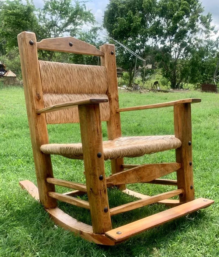 Very Large Rocking Chair Sustainable Wood Antique Style.