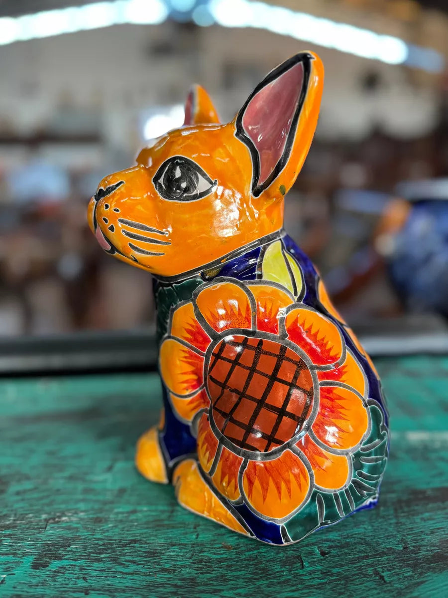 Fine Talavera Antique Style Handcrafted Dog Pot.