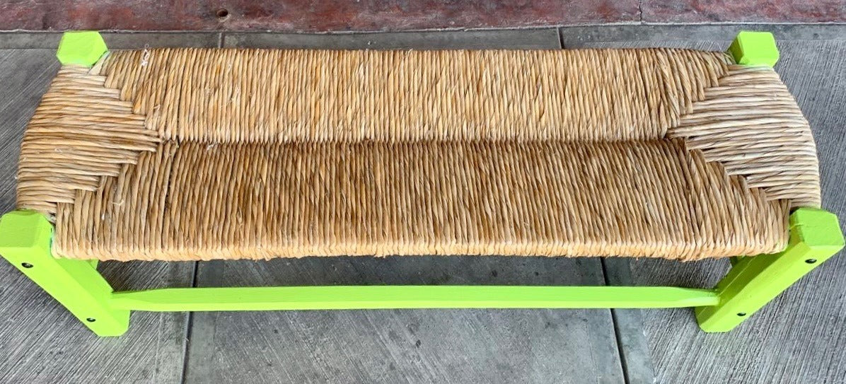 Green Sustainable Wood Antique Style Handcrafted Bench