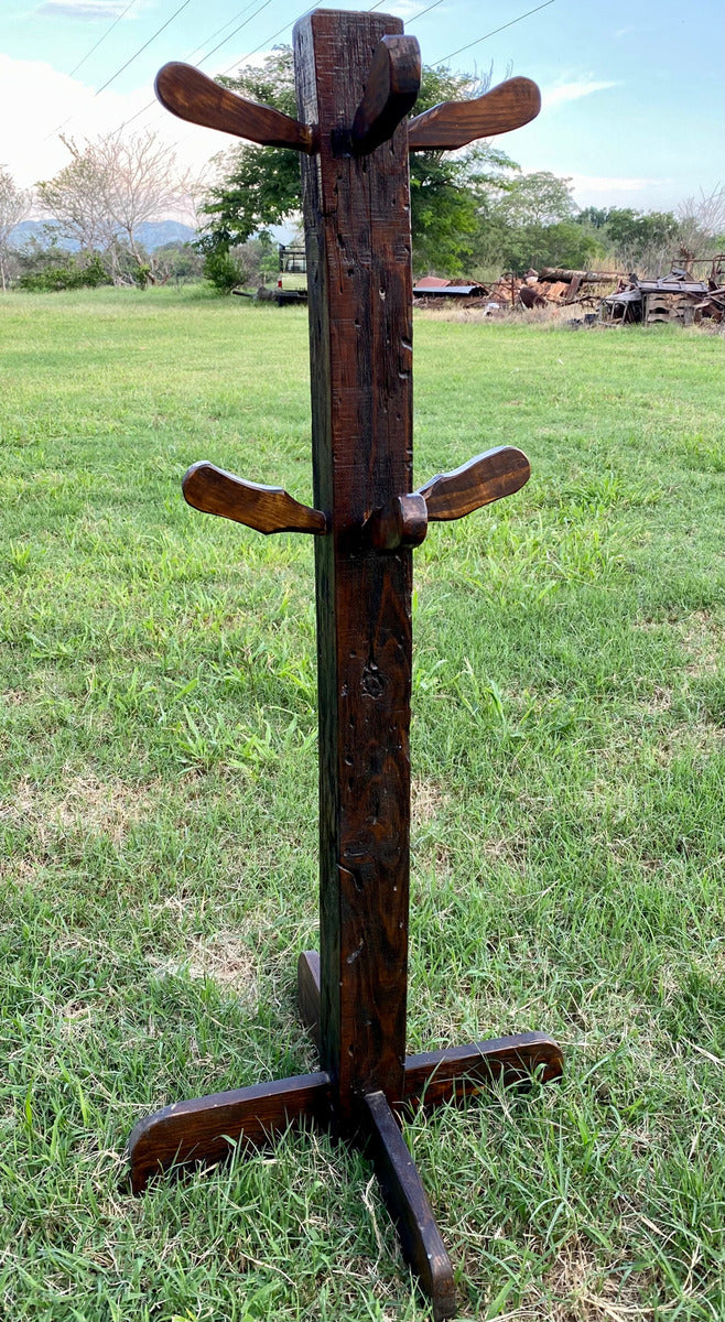 Antique and Original Handmade Coat Rack Made of Old Wood (Used)