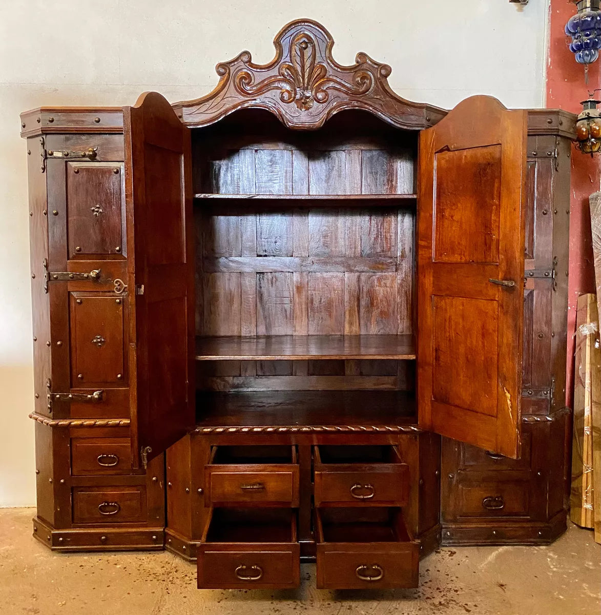 Antique Conquest Style Mesquite Closet.