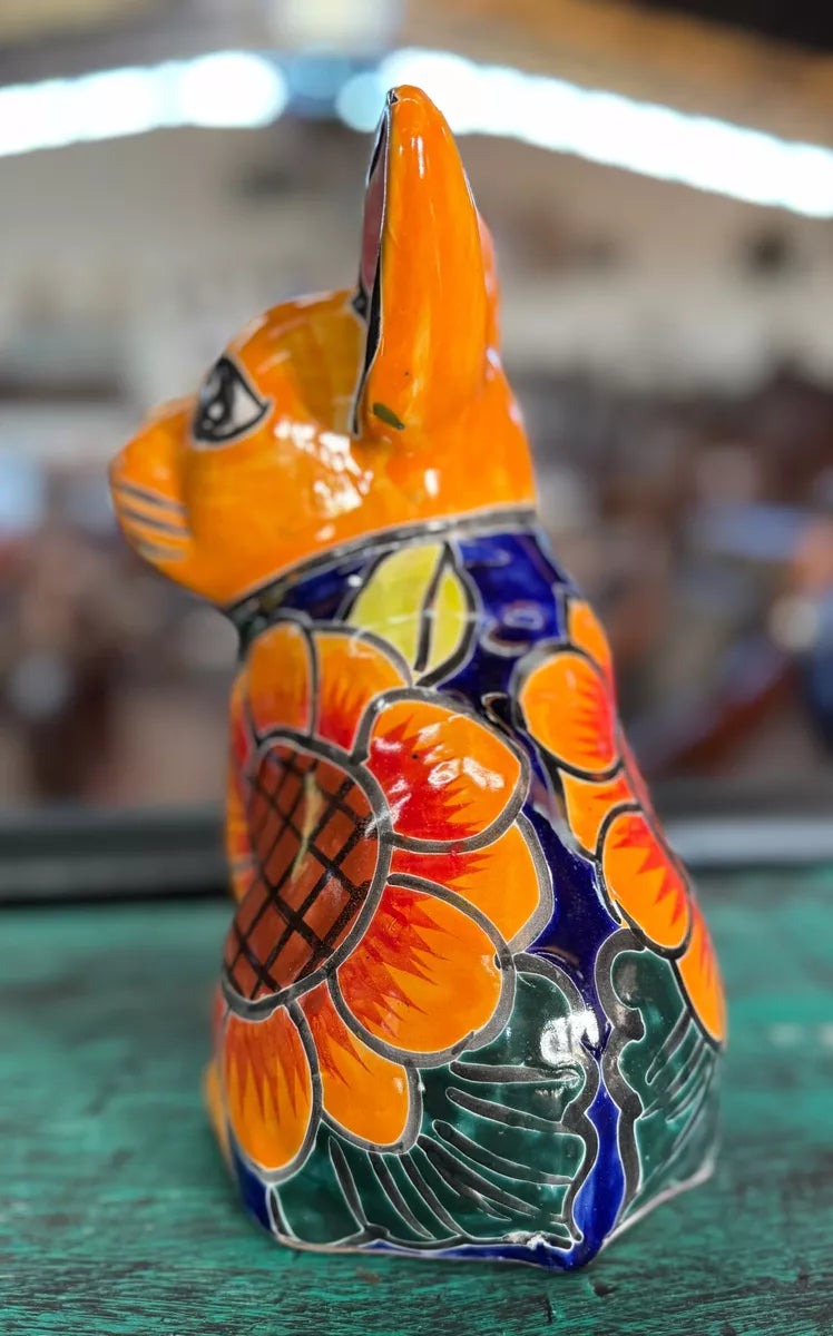 Fine Talavera Antique Style Handcrafted Dog Pot.