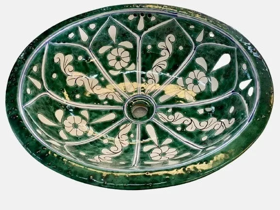 Lavabo Ovalin Empotrable Gigante Talavera Estilo Antiguo