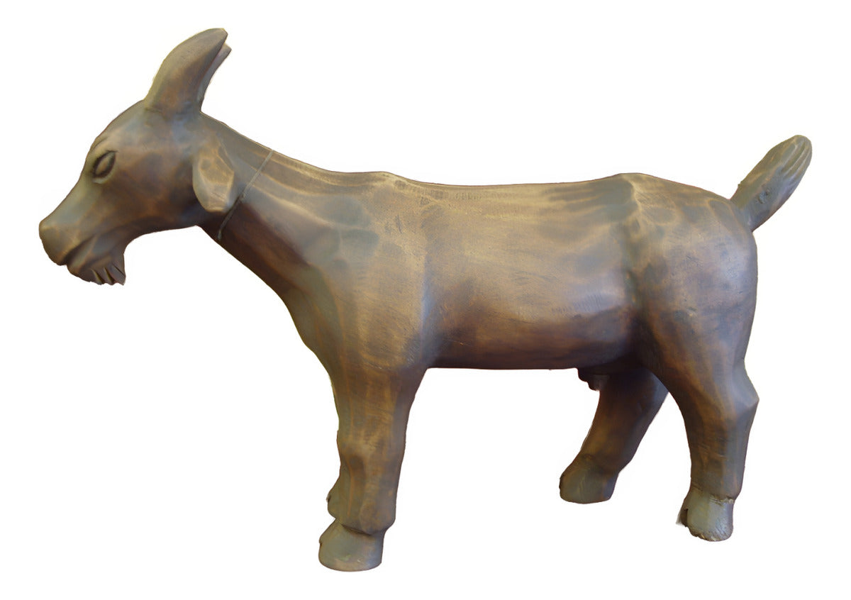 Hermosa Escultura De Chivo De Madera