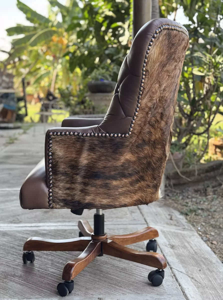 Silla Sillón Giratorio para Escritorio Estilo Antiguo