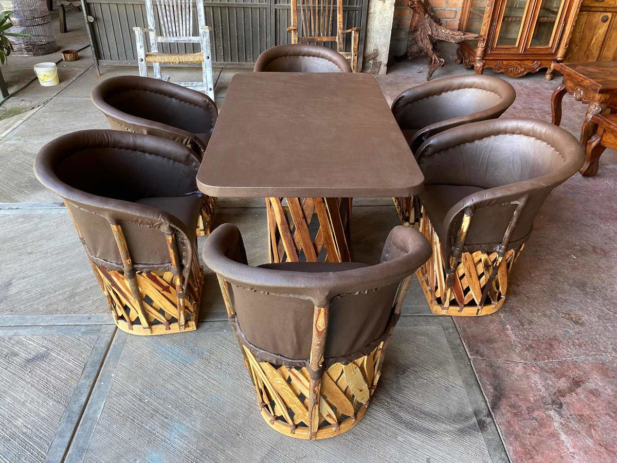 Traditional Equipal Dining Room for 6 People, Antique Style