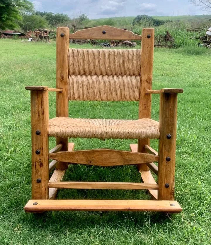 Very Large Rocking Chair Sustainable Wood Antique Style.