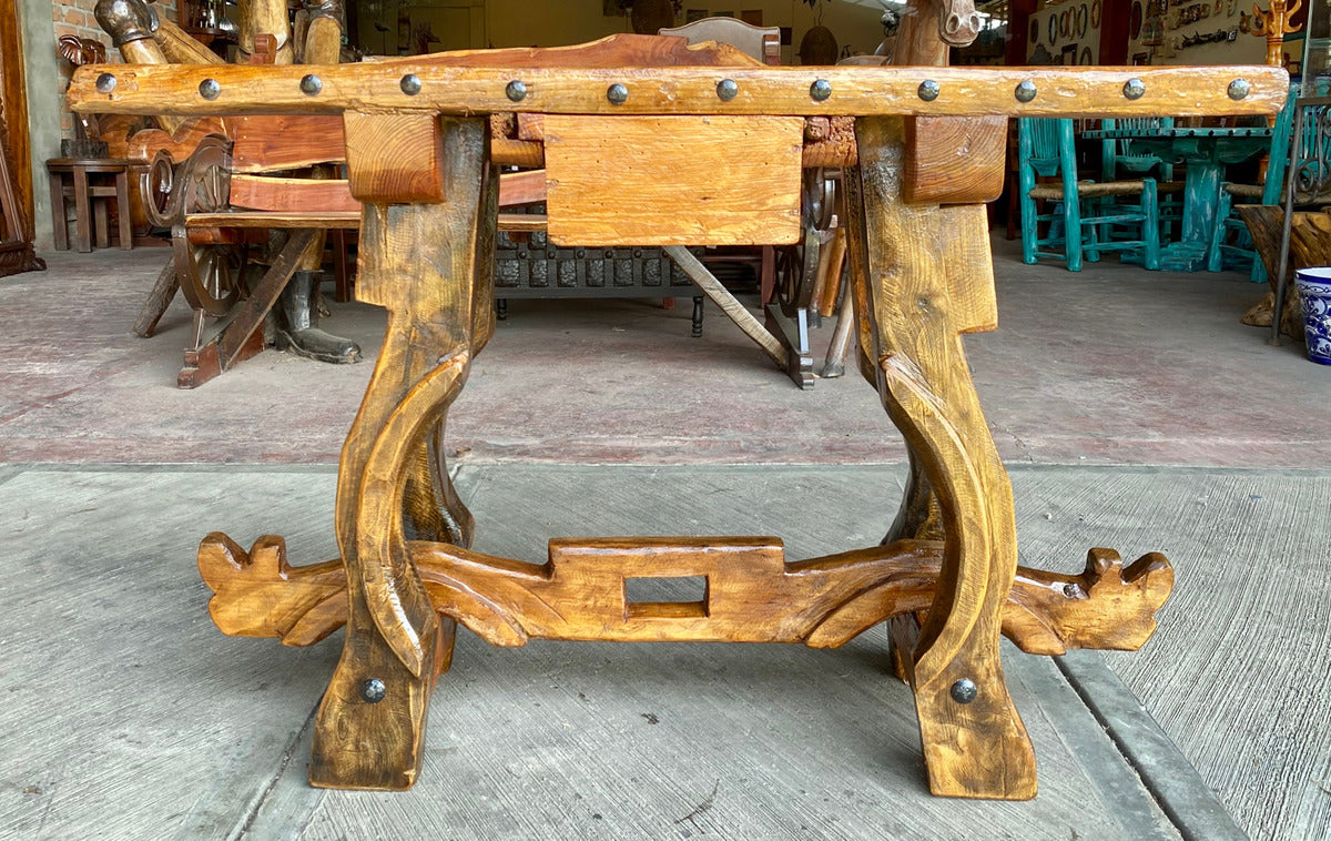 Original Antique Door Credenza and Yoke Legs