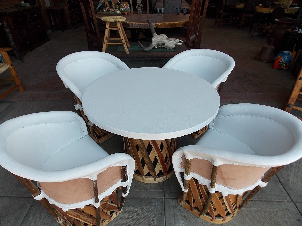 Comedor Equipales Blancos Estilo Antiguo. Gran Calidad