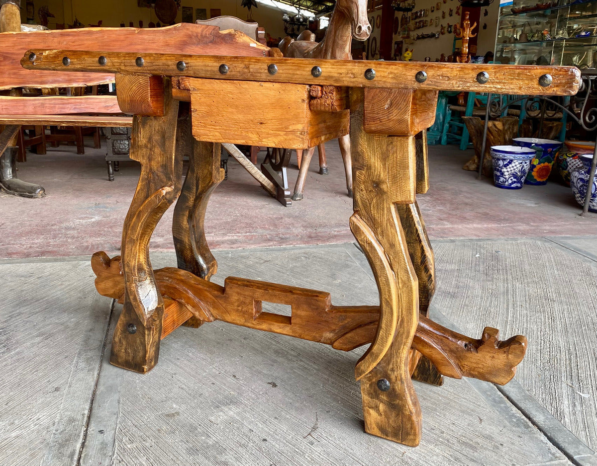 Original Antique Door Credenza and Yoke Legs