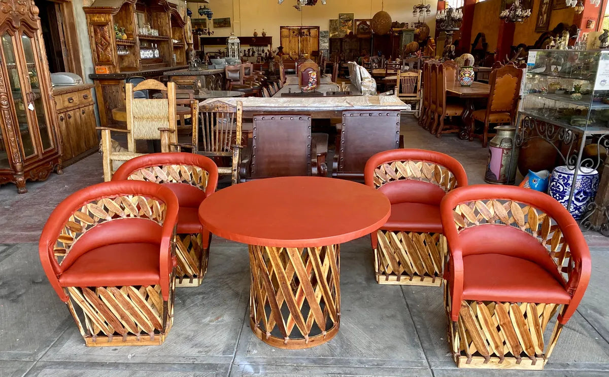 Exclusivo Comedor Artesanal Estilo Equipal Con Riñonera