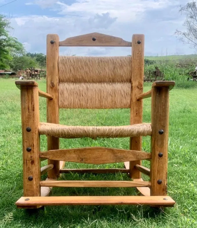 Very Large Rocking Chair Sustainable Wood Antique Style.