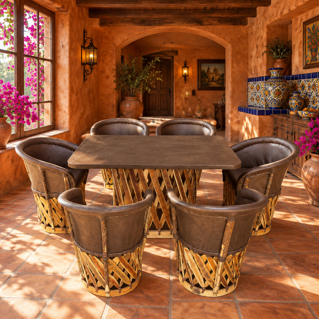 Traditional Equipal Dining Room for 6 People, Antique Style
