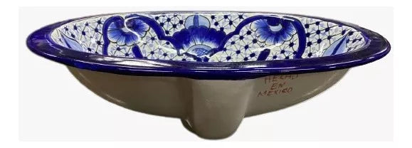 Small Oval Sink in Fine Talavera Antique Style Mod A22