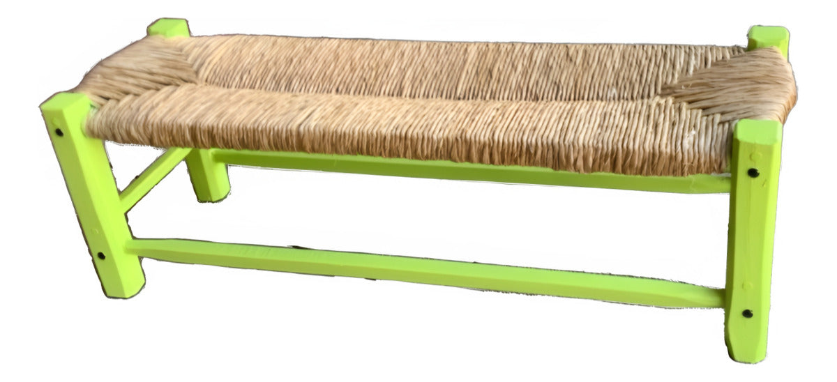 Green Sustainable Wood Antique Style Handcrafted Bench