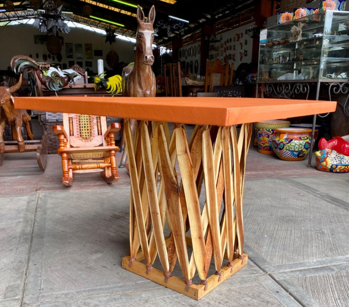 Mesa Comedor Cuadrado Para 4 Personas Estilo Equipal Antiguo