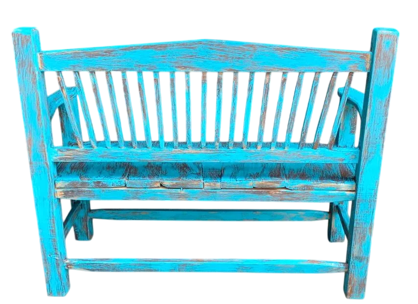 Sustainable Handmade Bench Chair for 2 People, Antique Vintage