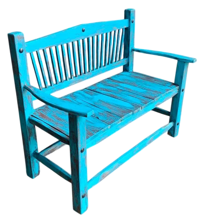 Sustainable Handmade Bench Chair for 2 People, Antique Vintage