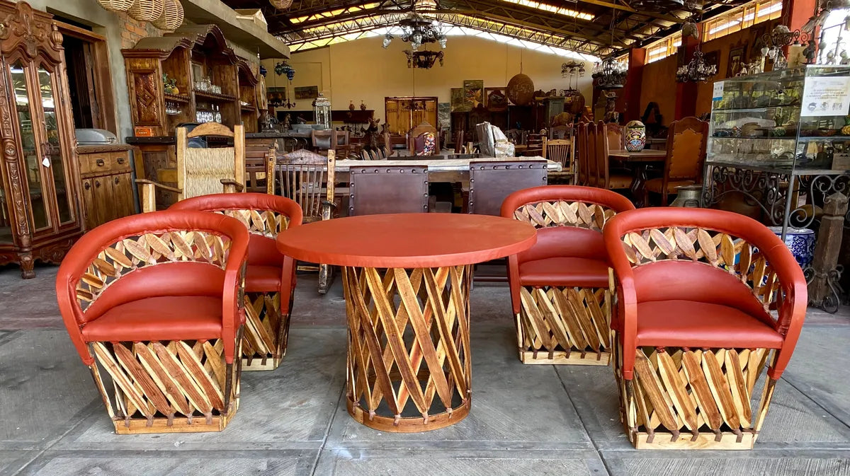 Exclusivo Comedor Artesanal Estilo Equipal Con Riñonera
