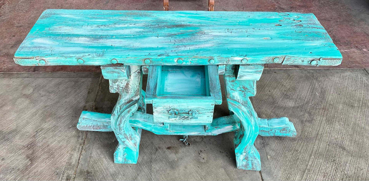 Stripped Credenza Antique Door and Yoke Legs
