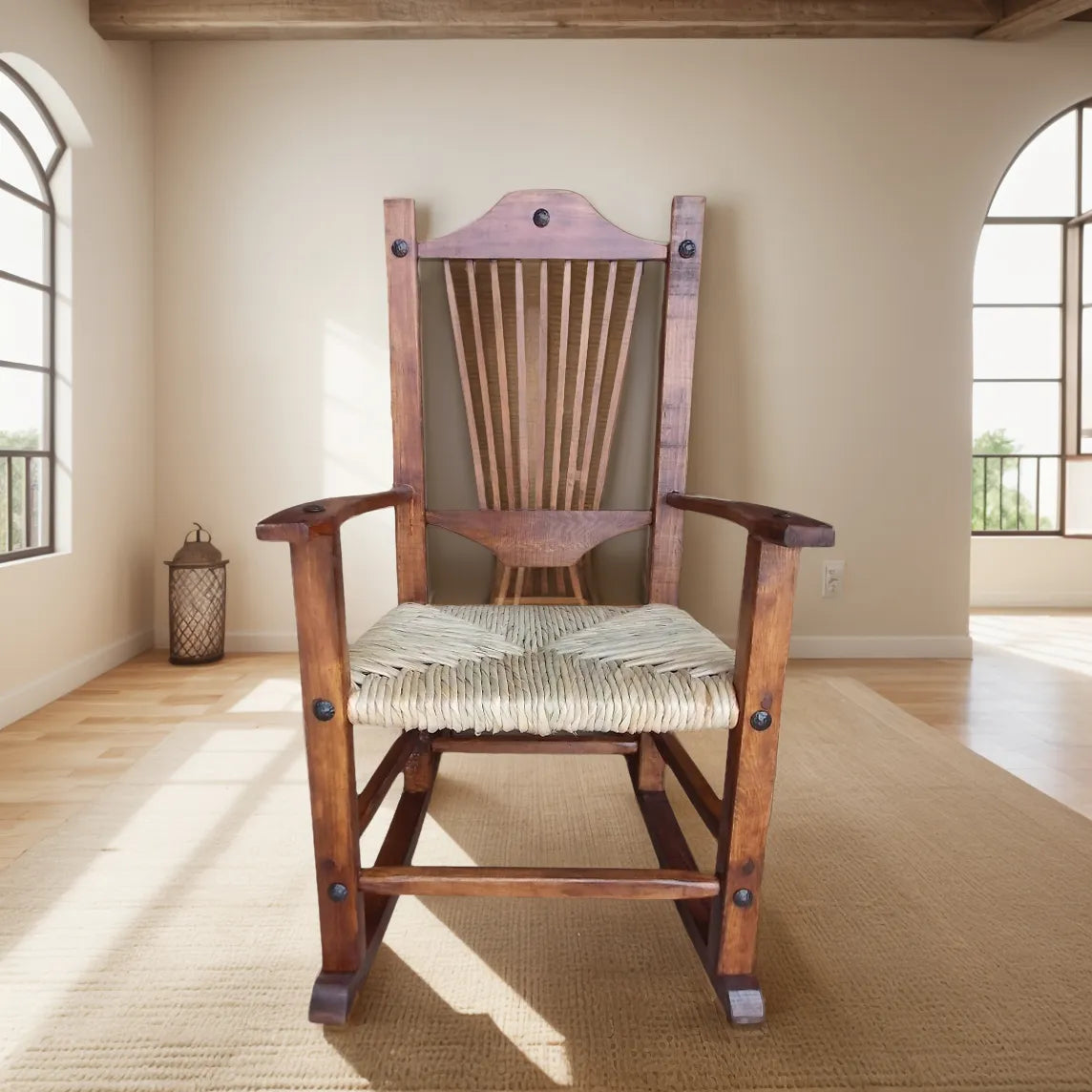 Beautiful Antique Style Wood and Tulle Rocking Bench