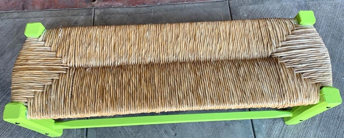 Green Sustainable Wood Antique Style Handcrafted Bench