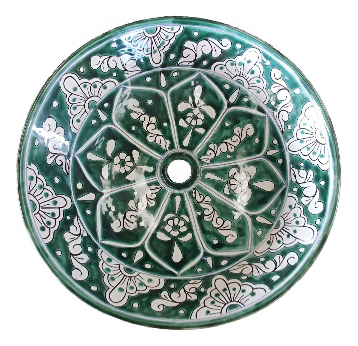 Round Countertop Talavera Sink Antique Style 02v1