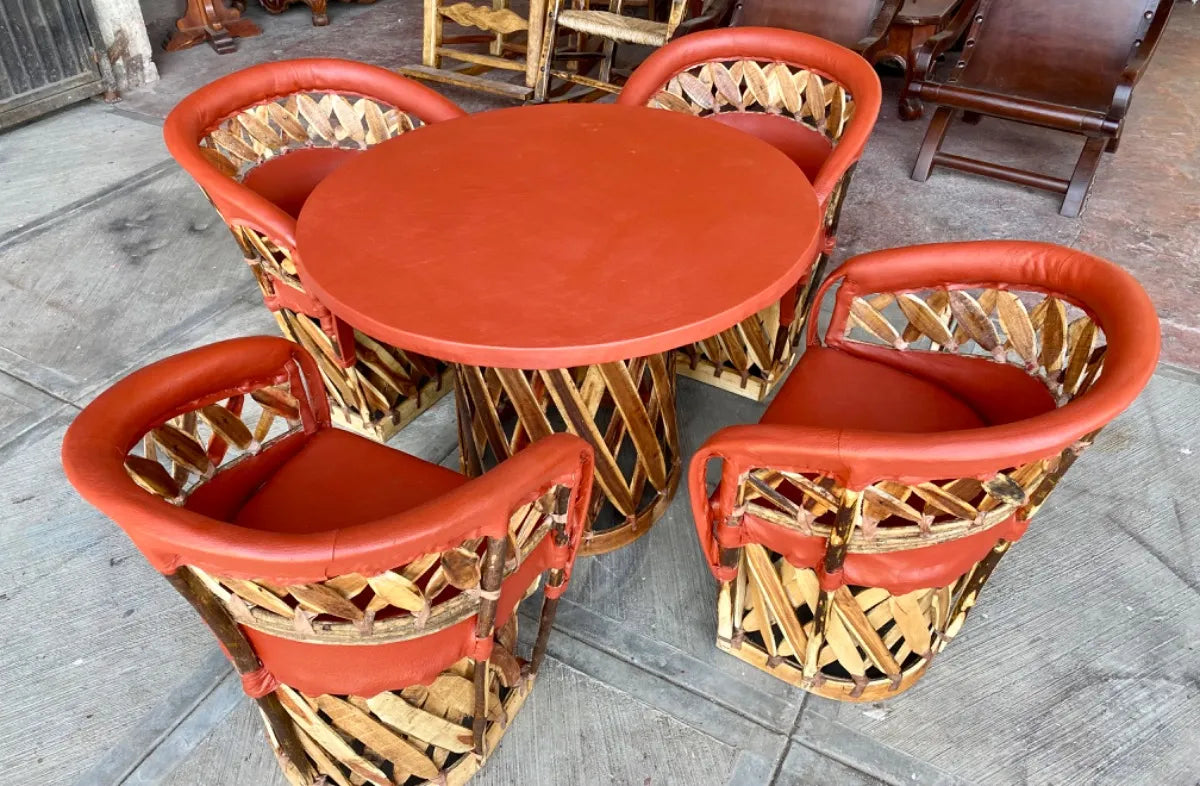 Exclusivo Comedor Artesanal Estilo Equipal Con Riñonera