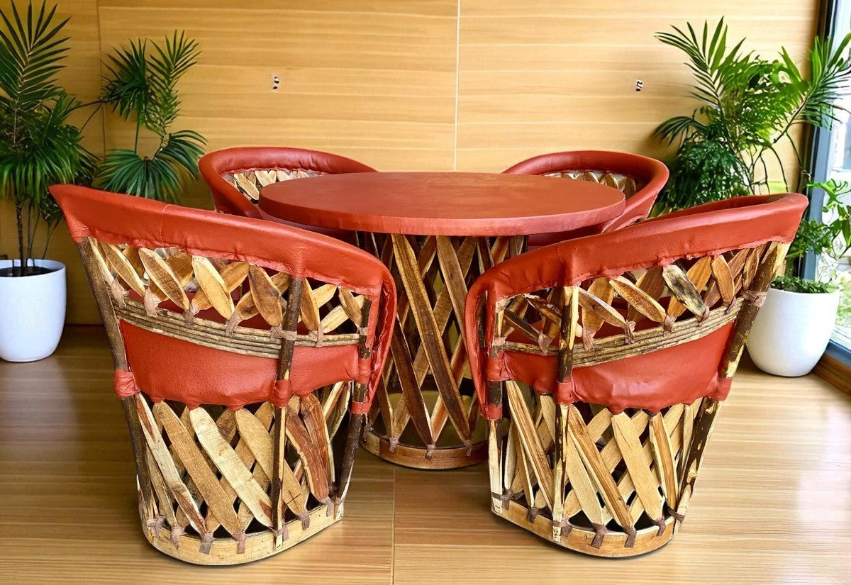 Exclusivo Comedor Artesanal Estilo Equipal Con Riñonera