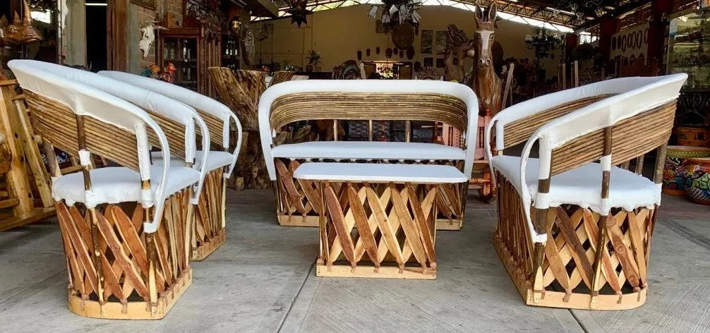 Large Handcrafted Room Made of Equipal Wood and Leather in Antique Style