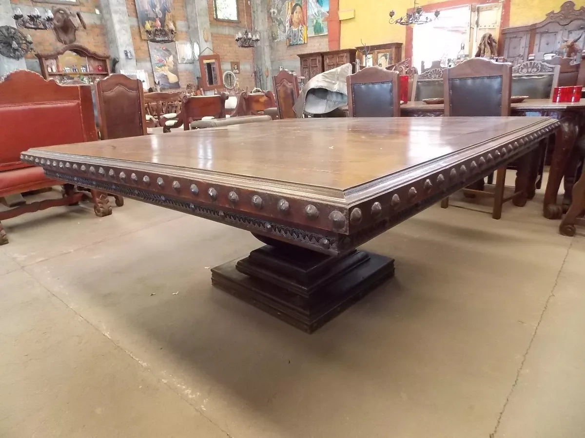 Mesa De Comedor 10 Personas Madera Mezquite Estilo Antiguo
