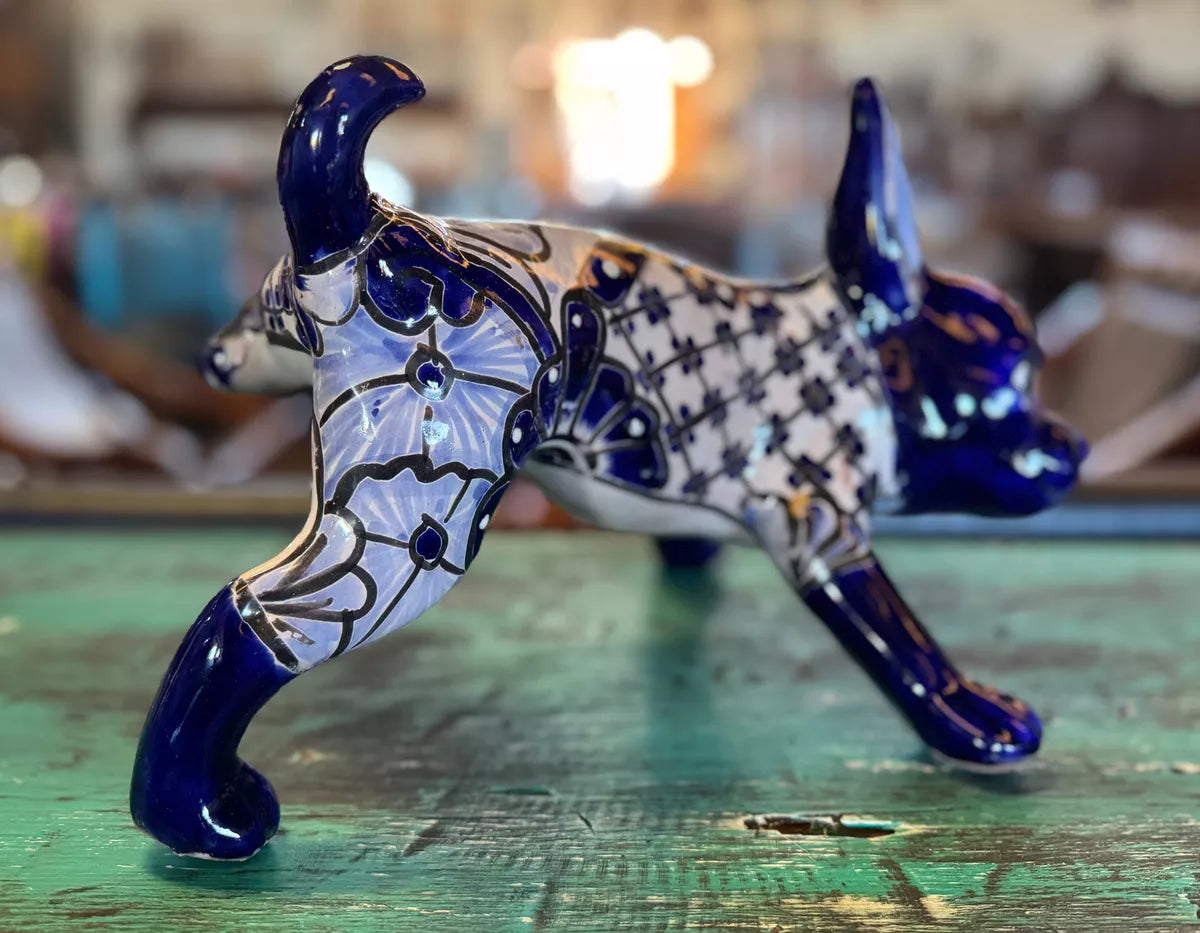 Beautiful Chihuahua Dog Figure in Fine Talavera Antique Style