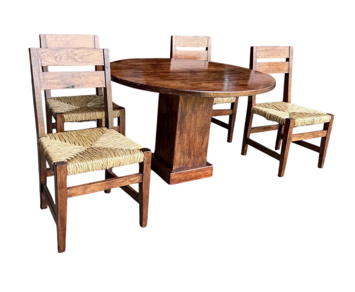 Comedor De 4 Sillas En Madera Sustentable Estilo Minimalista