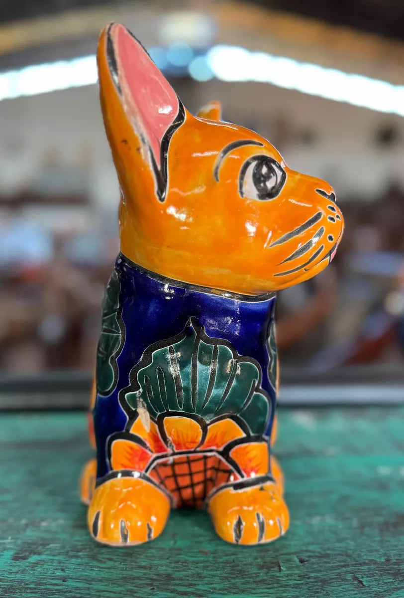 Fine Talavera Antique Style Handcrafted Dog Pot.