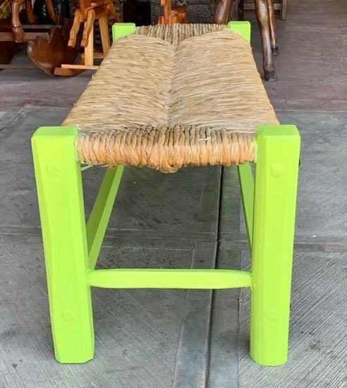 Green Sustainable Wood Antique Style Handcrafted Bench