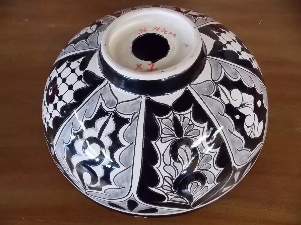 Talavera Round Countertop Sink with Antique Style Glass