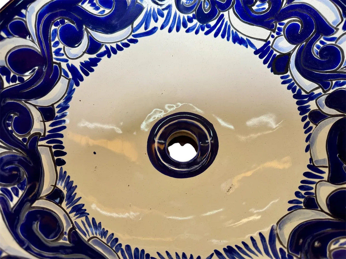 Lavabo Redondo Tazon Sobreponer Talavera Estilo Antiguo Ayb2