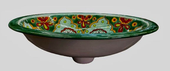 Lavabo Ovalin Chico Talavera Artesanal Estilo Antiguo T1 050