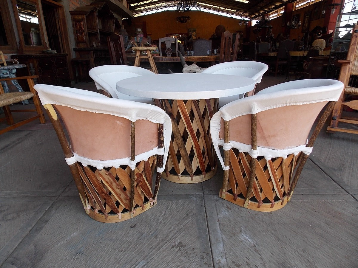 Comedor Equipales Blancos Estilo Antiguo. Gran Calidad