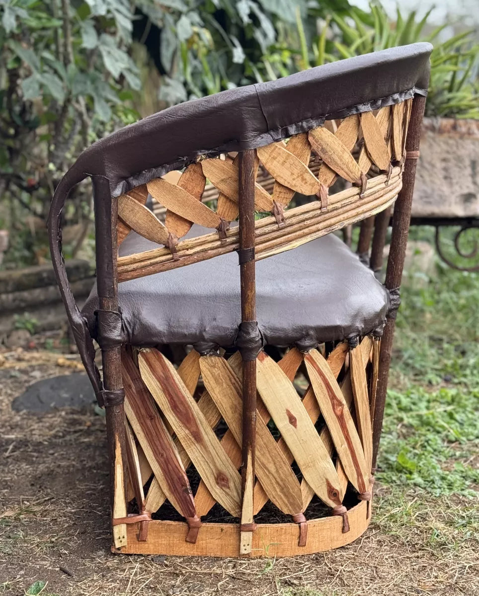 Antique Equipal Style 2 Person Love Seat Stakes.