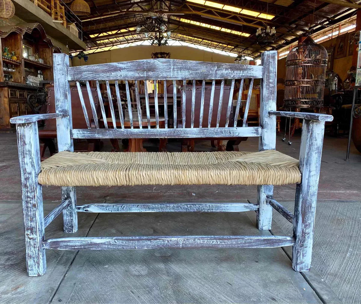 Antique Vintage Style 2 Person Handmade Bench
