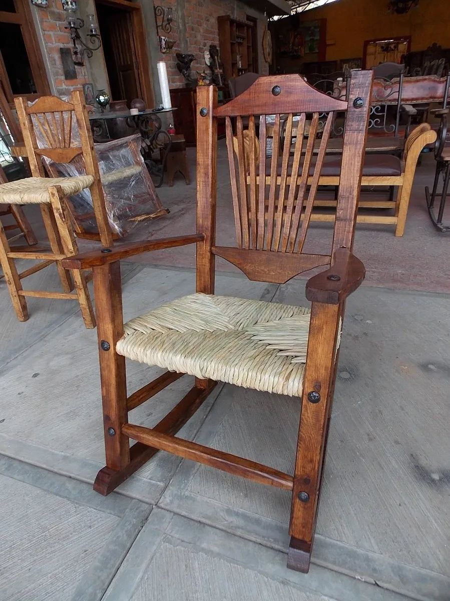 Beautiful Antique Style Wood and Tulle Rocking Bench