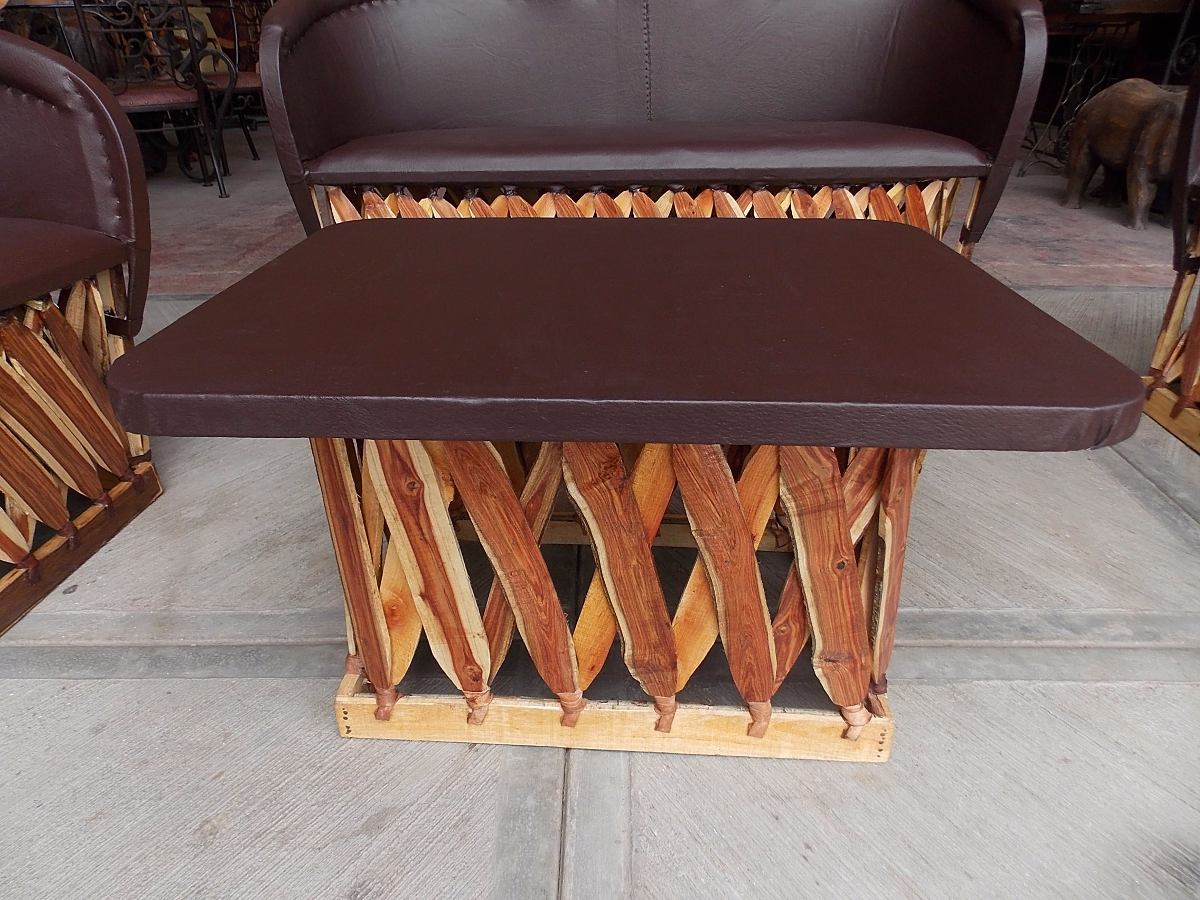 Antique Style Wood and Leather Equipal Handcrafted Room.