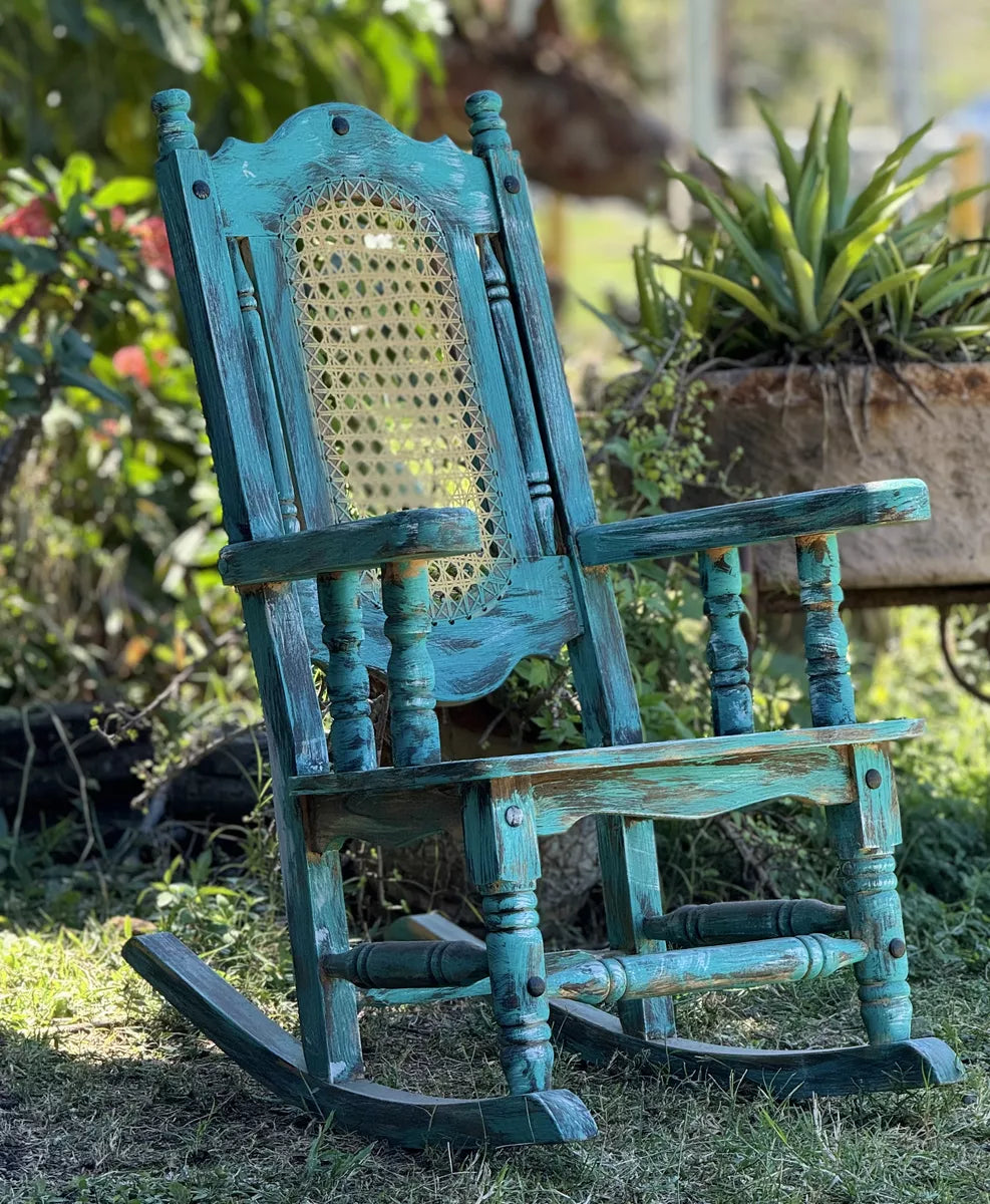 Silla Mecedora Balancin Madera Cedro Estilo Antiguo Vintage.