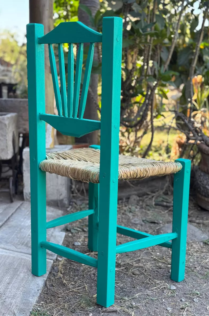 Turquoise Green Style Sustainable Wood Handcrafted Chair