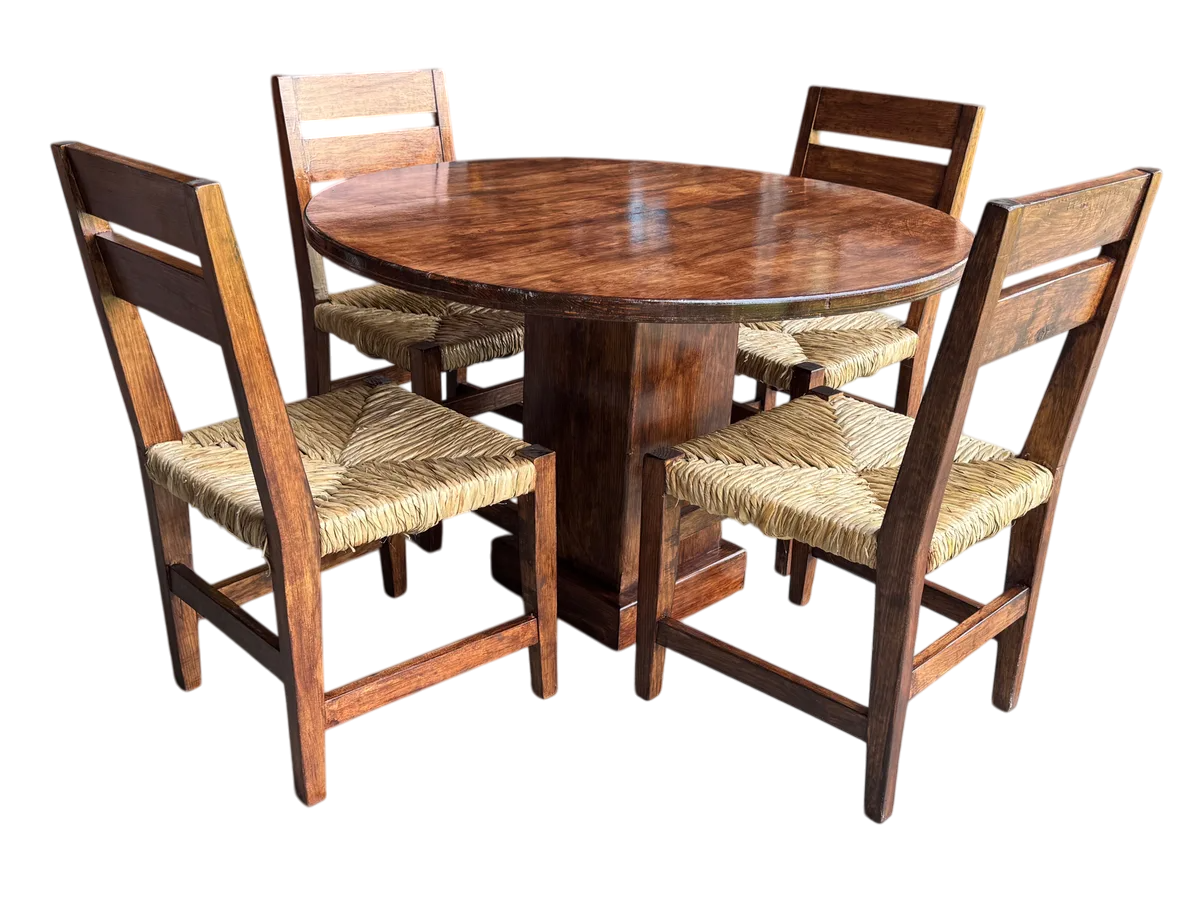 Comedor De 4 Sillas En Madera Sustentable Estilo Minimalista